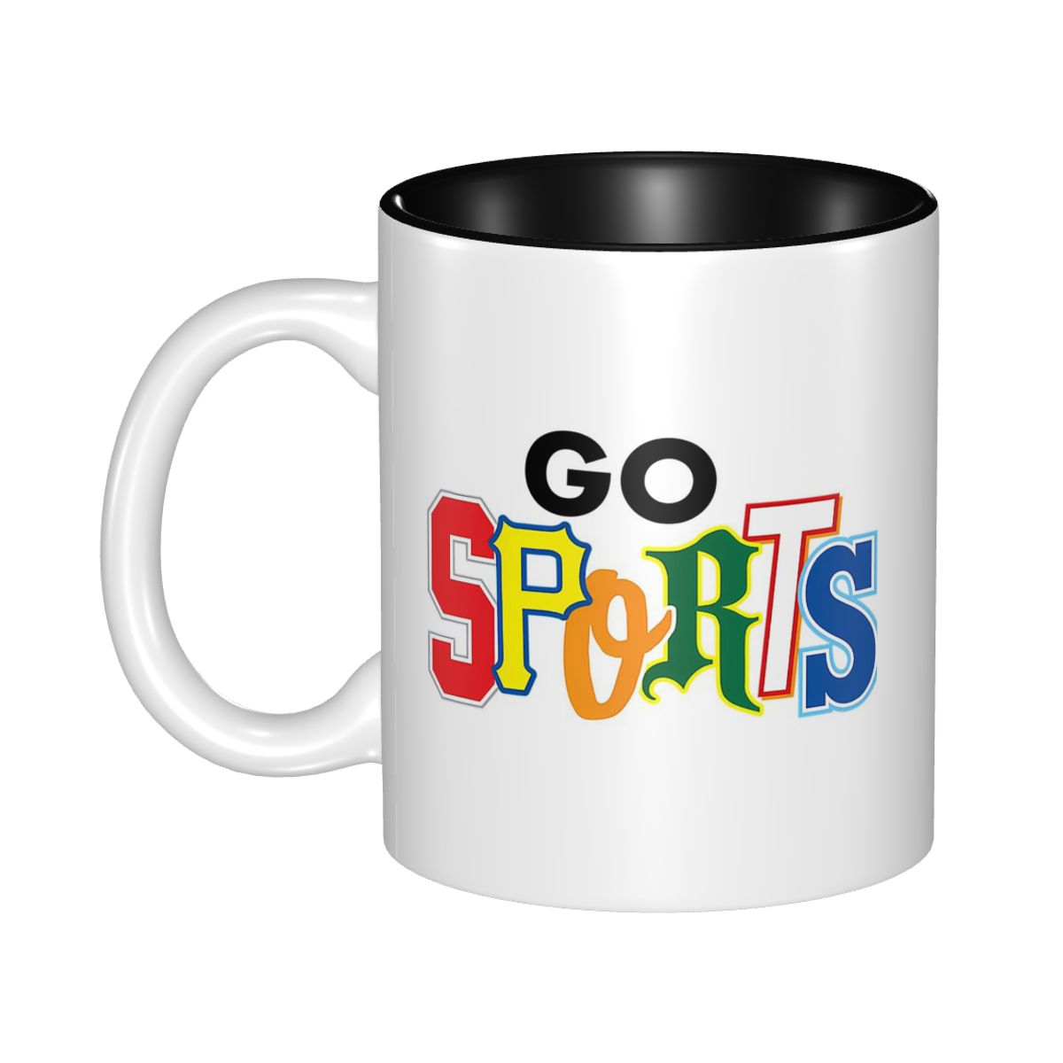 Coffee Tea Font - แก้วมัคเซรามิคตลกๆ ลายตัวอักษร Go Sports หลากหลายแบบ แก้วกาแฟ
