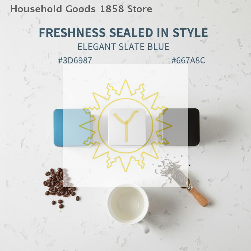 Coffee Tea Bean Leaf - กระป๋องเก็บเมล็ดกาแฟ ใบชา น้ำตาล ภาชนะเปล่าสำหรับชา กระป๋องเหล็กสำหรับใส่เครื่องปรุงรส กระป๋องใส่เมล็ดกาแฟ