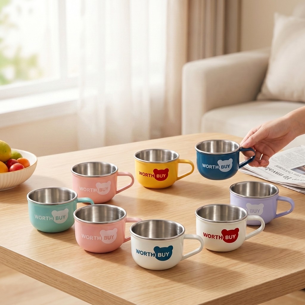 Coffee Tea Essentials - แก้วกาแฟน่ารัก 304 สแตนเลส แก้วเอสเพรสโซ่ ป้องกันความร้อน ขนาดเล็ก