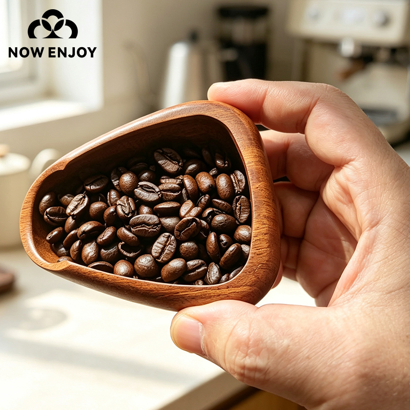 Coffee Tea Bean Leaf - สัมผัสความสะดวกสบายในปี 2026 ชามใส่เมล็ดกาแฟไม้เนื้อแข็ง ภาชนะตวงเมล็ดกาแฟไม้เนื้อแข็ง ถ้วยตวงเอสเพรสโซ่ ถาดจัดแสดงใบชา