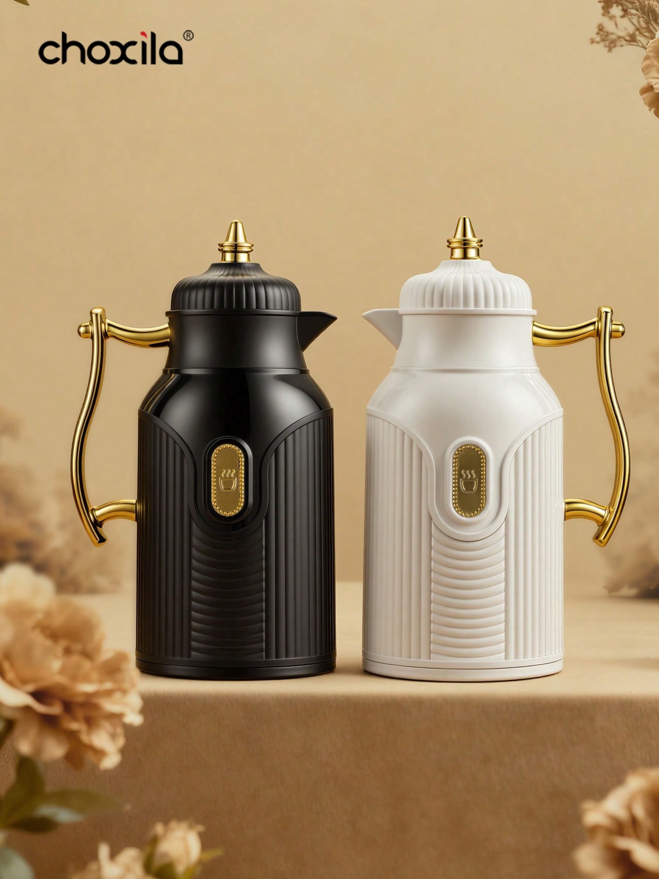 Coffee Tea Jug - กาต้มน้ำเก็บความร้อนขนาดใหญ่ 1 ชิ้น, กาน้ำชาแบบชุบทอง, กาต้มกาแฟ, กระติกน้ำร้อน,