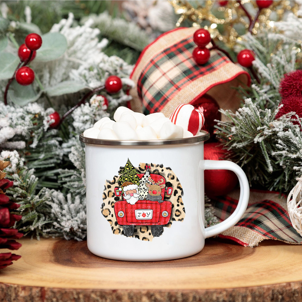 Coffee Tea And Cocoa - แก้วมักพิมพ์ลายกวางซานตาคลอสแก้วกาแฟคริสต์มาสถ้วยช็อคโกแลตโกโก้ร้อนถ้วยดื่มน้ำผลไม้สำหรับคริสต์มาสถ้วยของขวัญคริสต์มาส