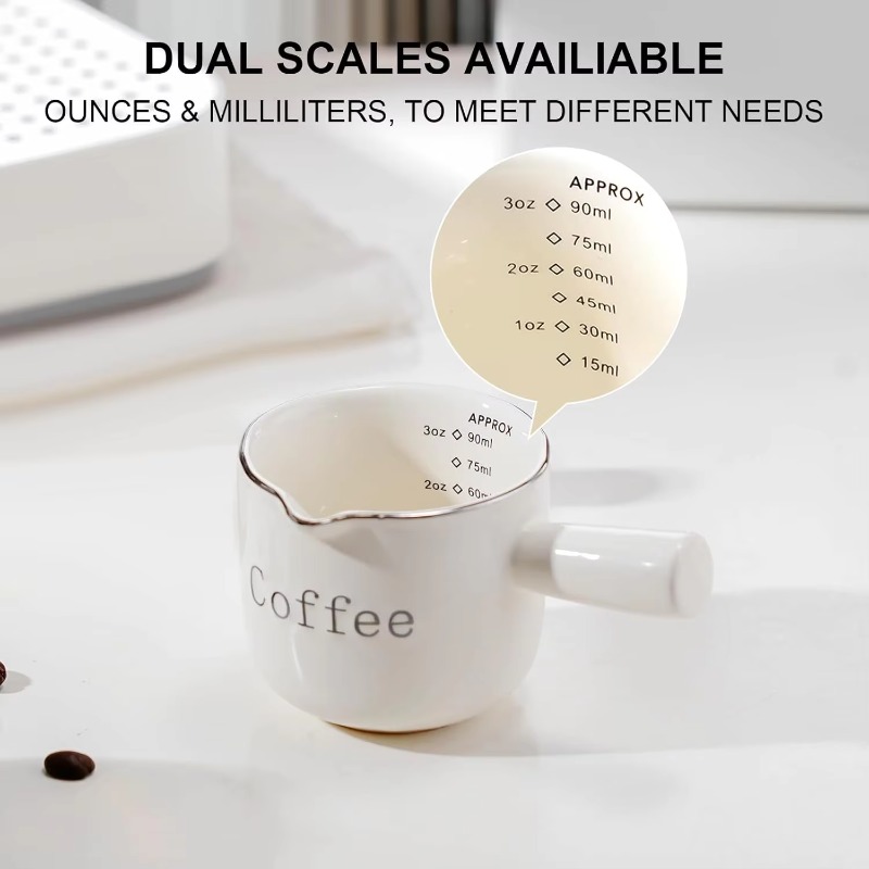 Coffee Tea Latte - มินิถ้วยกาแฟเซรามิคพร้อมที่จับ V Shaped Spout ถ้วยนม Latte