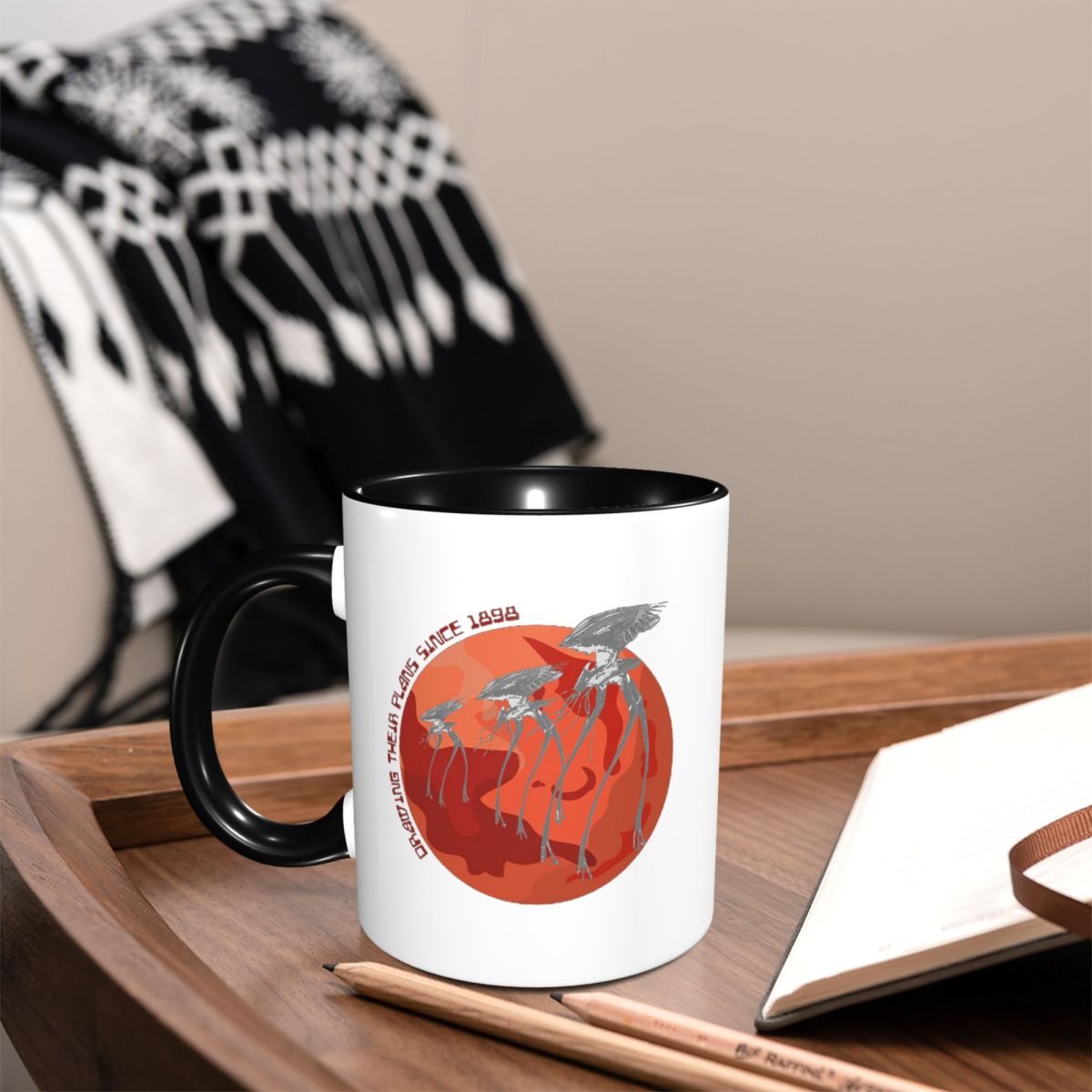 Coffee Tea Drawing - แก้วกาแฟเซรามิกตลกๆ ลายสงครามแห่งโลก ตั้งแต่ปี 1898 แก้วน้ำชา แก้วนม
