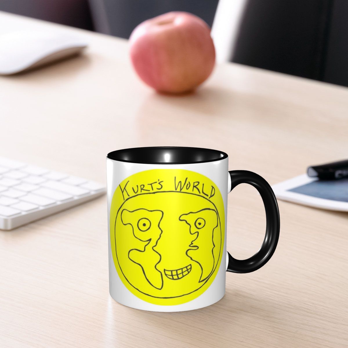 Coffee Tea Logo - แก้วเซรามิกพิมพ์ลายโลโก้โลกของโจ คีรี่ สปีรี เคิร์ตส์ แก้วกาแฟ แก้วชา
