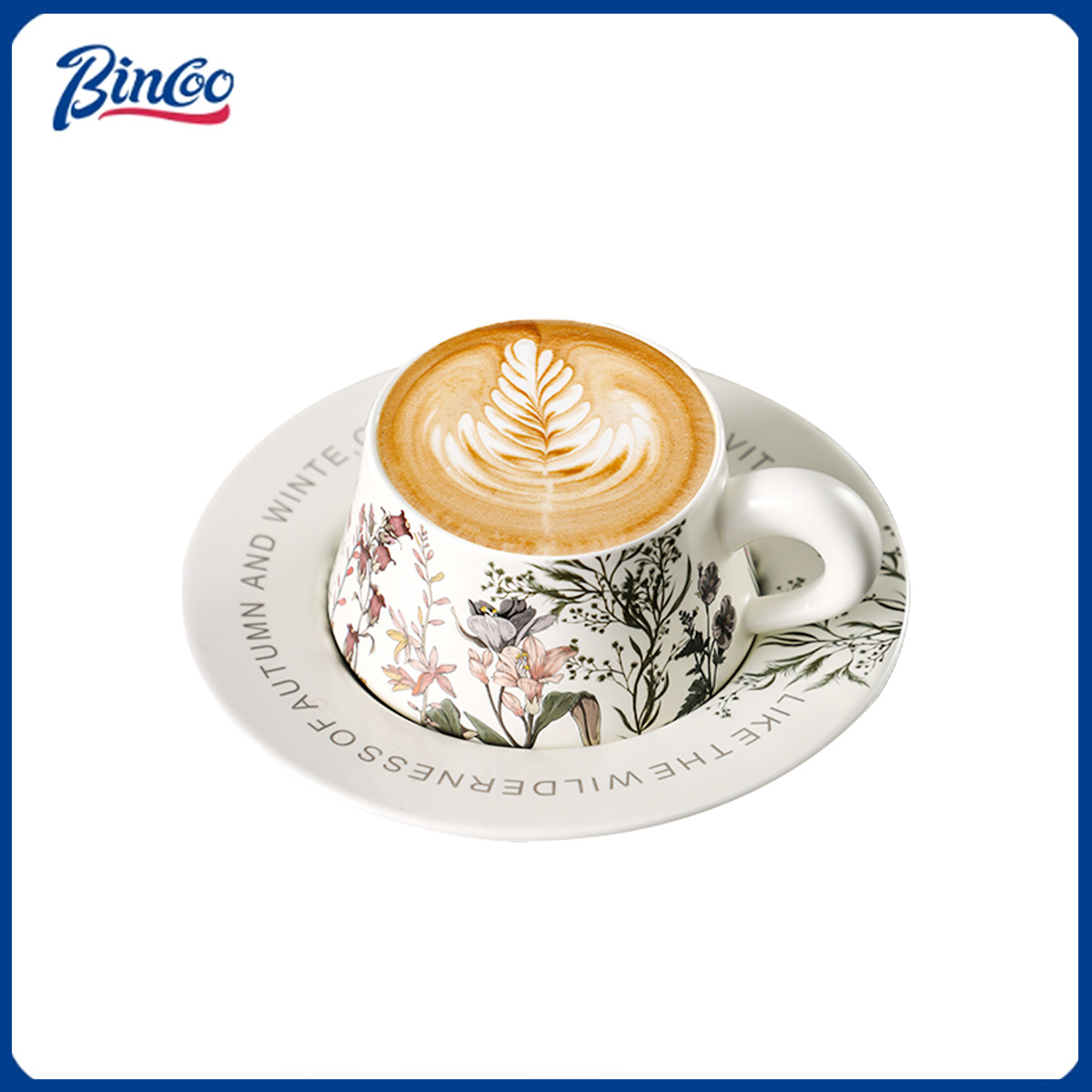 Coffee Tea Latte - แก้วกาแฟเซรามิก BINCOO 260 มล. พร้อมจานรอง ชุดแก้วคาปูชิโน่