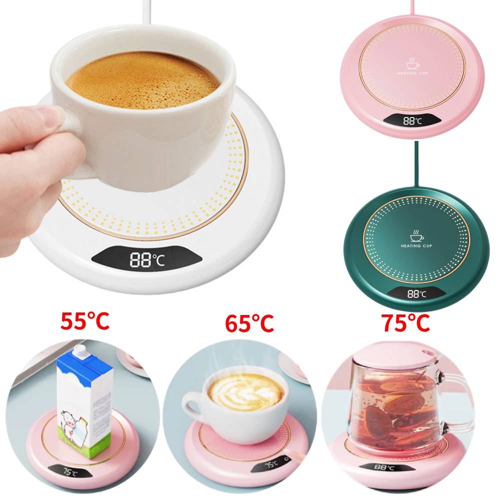 Coffee Tea Essentials - ที่อุ่นแก้วกาแฟแบบ USB รุ่นใหม่ แผ่นรองแก้วทำความร้อน 3 ระดับอุณหภูมิ