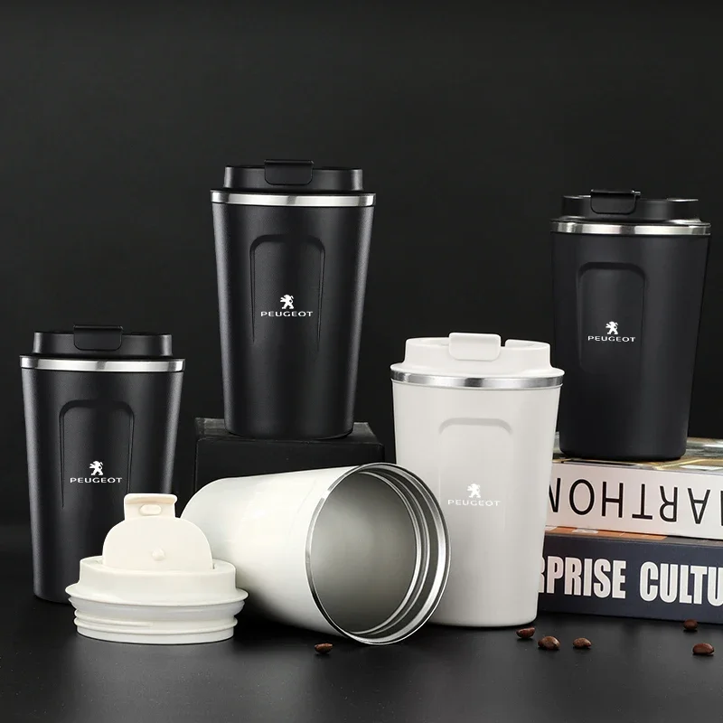 Coffee Tea Logo - แก้วกาแฟสำหรับรถยนต์ แก้วเก็บความร้อน แก้วน้ำชา แก้วเก็บอุณหภูมิ สำหรับ Peugeot