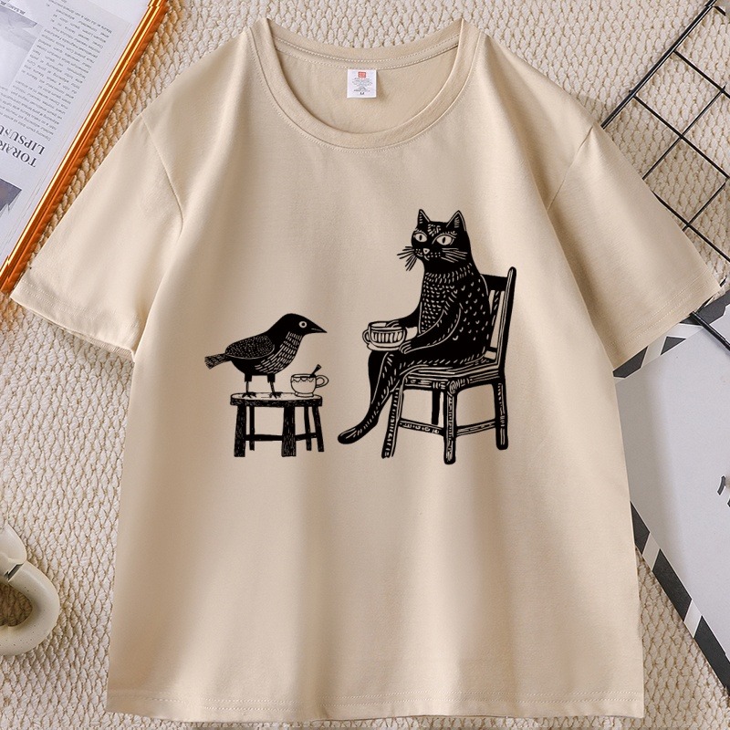 Coffee Tea Drawing - เสื้อยืดลายกราฟิก 