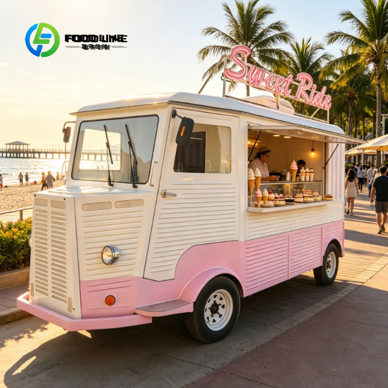 รถขายอาหารเคลื่อนที่สีชมพูแบบก - Coffee Tea Van บทวิจารณ์และราคา