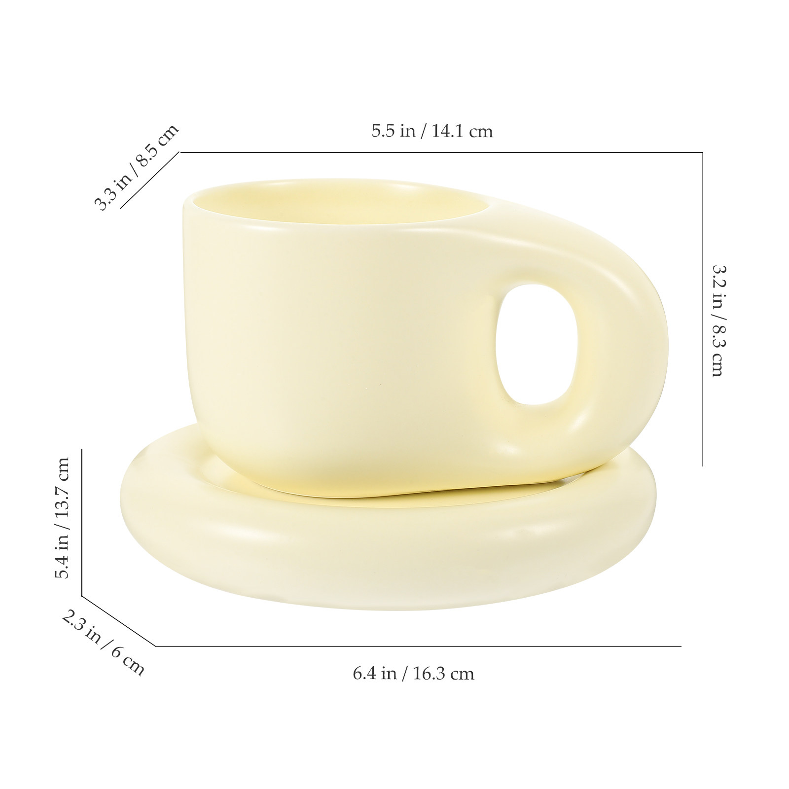 ชุดแก้วกาแฟเซรามิกทรงหนาสไตล์น - Coffee Tea Latte บทวิจารณ์และราคา