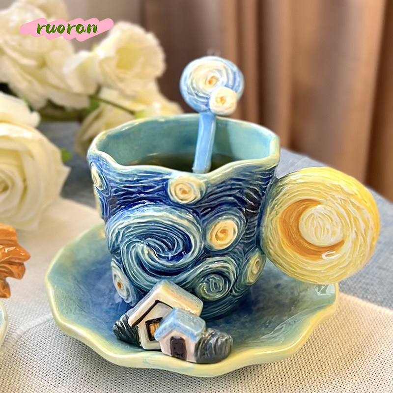 แก้วกาแฟเซรามิกลายวานโก๊ะ Star - Coffee Tea Van บทวิจารณ์และราคา