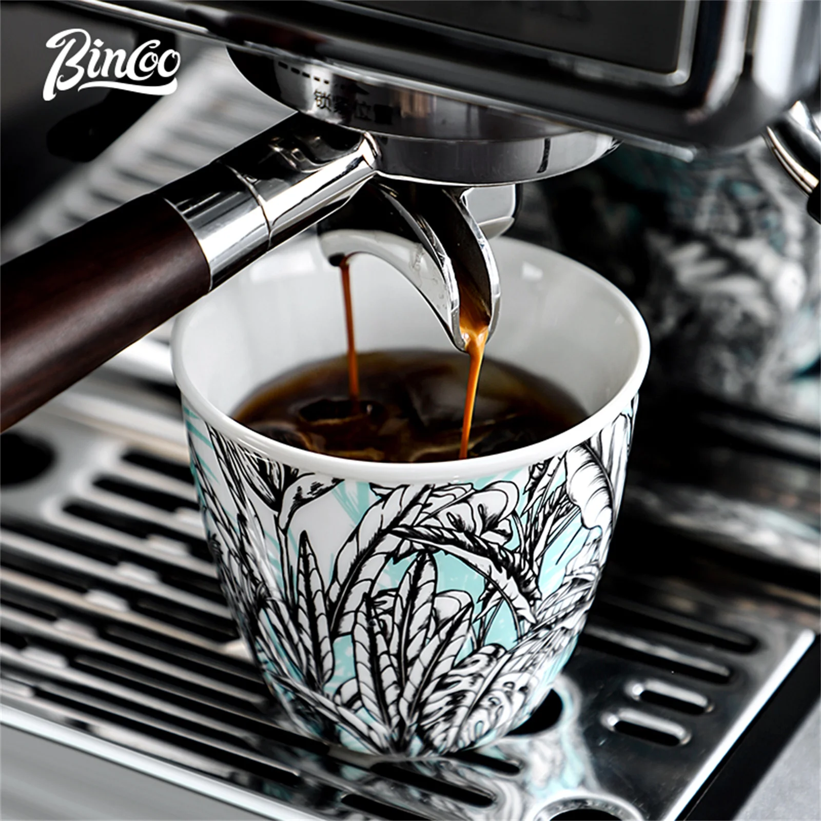 แก้วกาแฟเซรามิก BINCOO ลายดอกไ - Coffee Tea Latte บทวิจารณ์และราคา