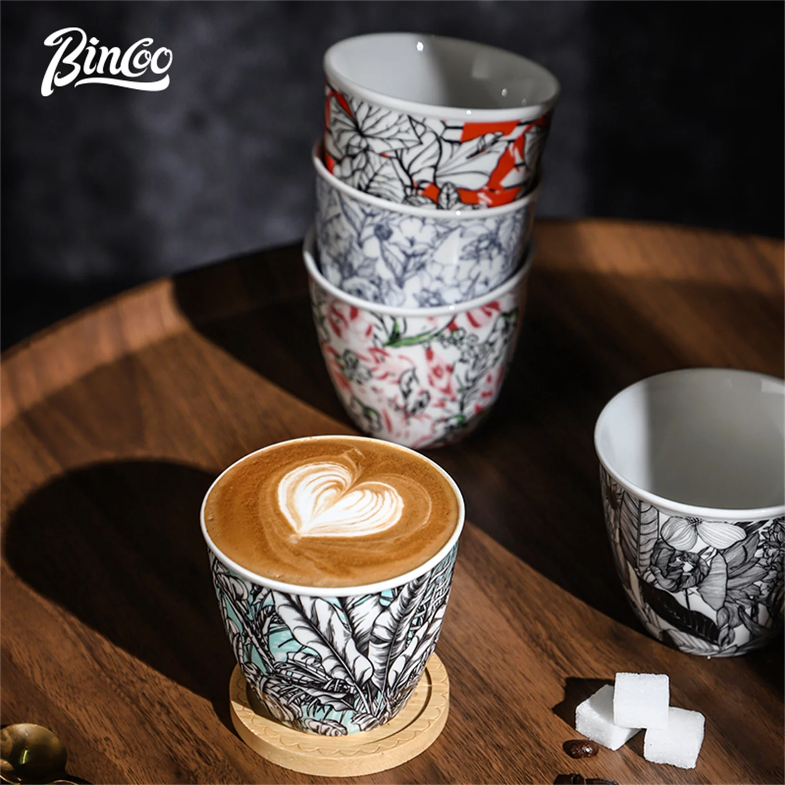 แก้วกาแฟเซรามิก BINCOO ลายดอกไ - Coffee Tea Latte บทวิจารณ์และราคา