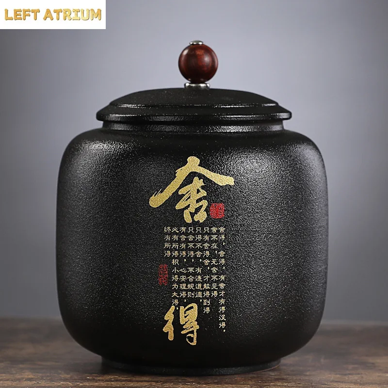 กระปุกชาเซรามิกสีดำแบบปิดผนึก  - Coffee Tea Font บทวิจารณ์และราคา