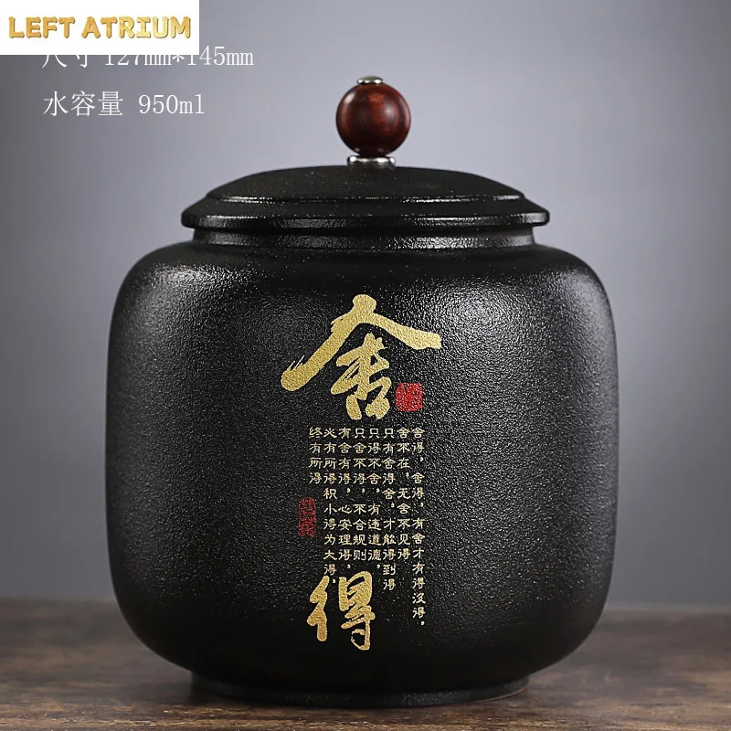 กระปุกชาเซรามิกสีดำแบบปิดผนึก  - Coffee Tea Font บทวิจารณ์และราคา