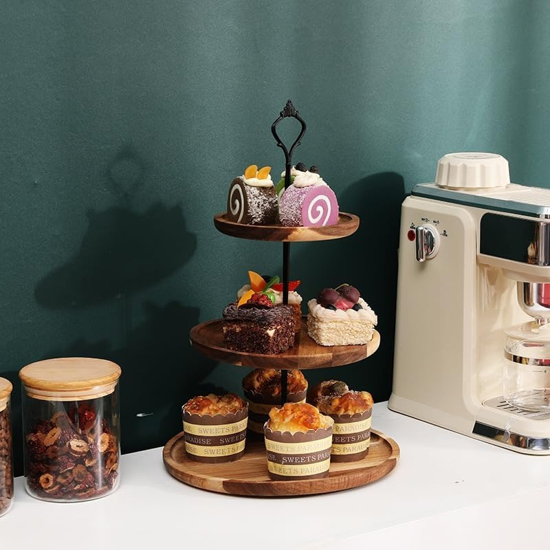 ชั้นวางเค้ก 3 ชั้น ทำจากไม้กระ - Coffee Tea And Sugar Canisters บทวิจารณ์และราคา