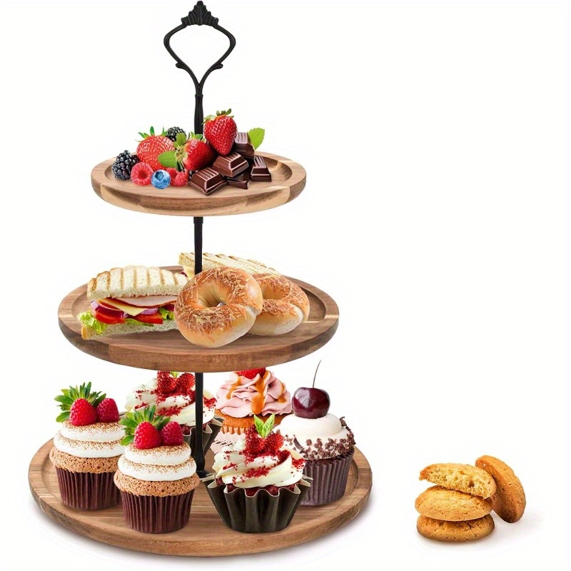 ชั้นวางเค้ก 3 ชั้น ทำจากไม้กระ - Coffee Tea And Sugar Canisters บทวิจารณ์และราคา