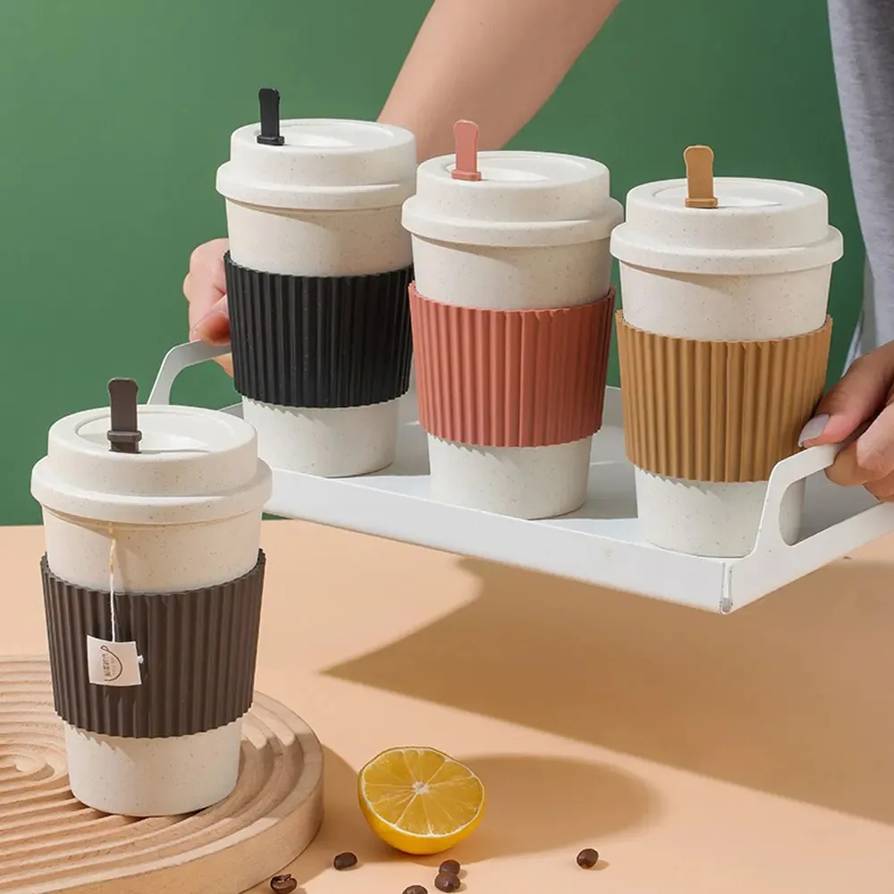 450ML ถ้วยกาแฟพร้อมฝาปิดฟางข้า - Coffee Tea Essentials บทวิจารณ์และราคา