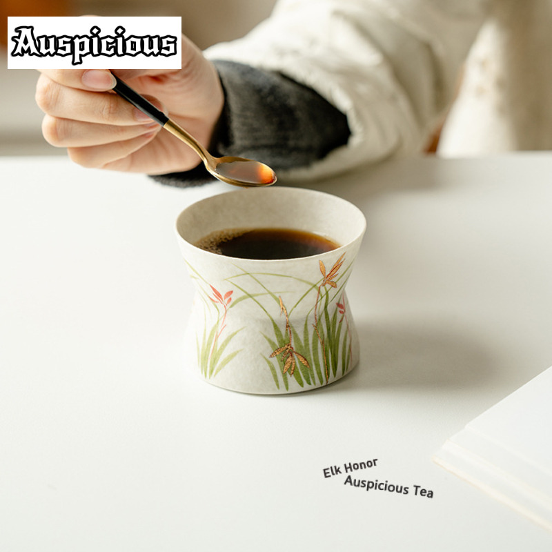 แก้วกาแฟลายวาดมือรูปกล้วยไม้สี - Coffee Tea Drawing บทวิจารณ์และราคา