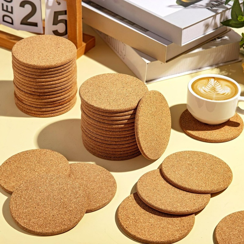 ที่รองแก้วไม้ก๊อกทรงกลมธรรมชาต - Coffee And Tea Bar บทวิจารณ์และราคา