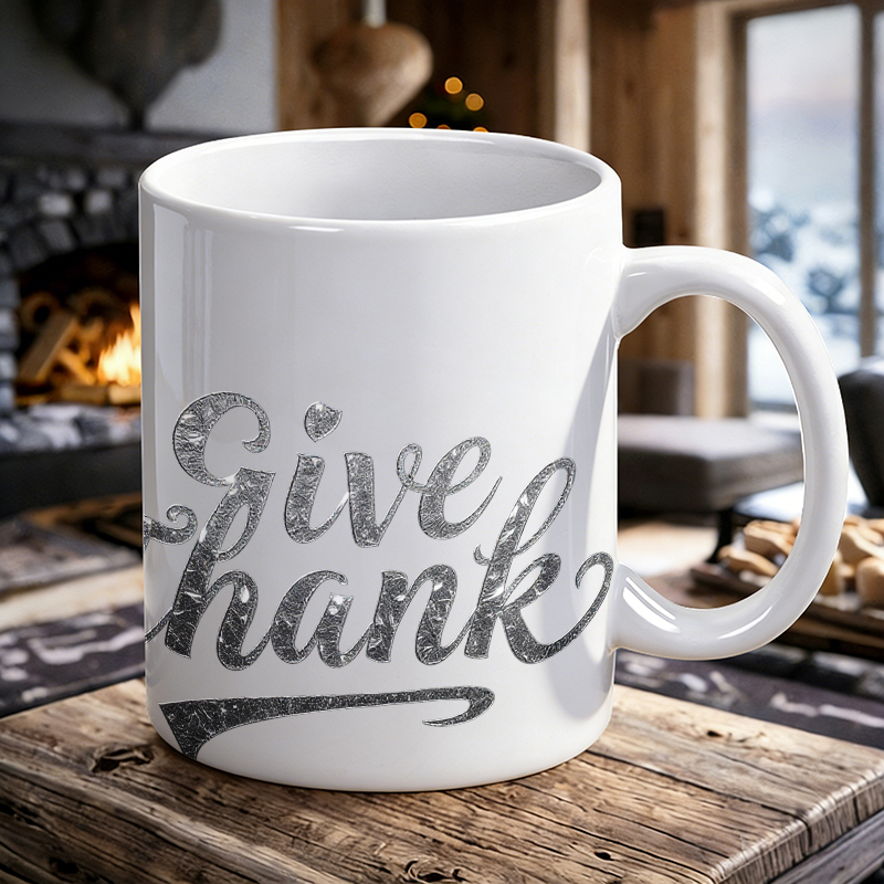 แก้วเซรามิกพิมพ์ลายฟอยล์สีเงิน - Coffee Tea Font บทวิจารณ์และราคา