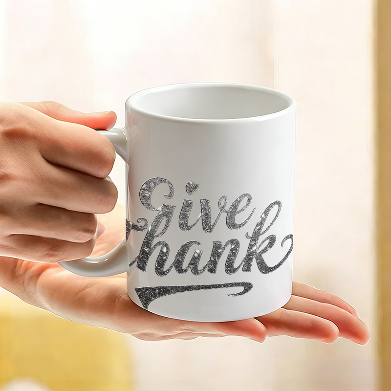 แก้วเซรามิกพิมพ์ลายฟอยล์สีเงิน - Coffee Tea Font บทวิจารณ์และราคา
