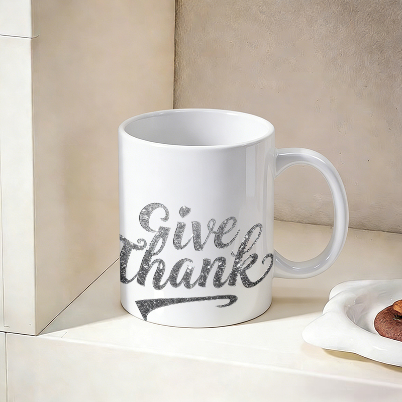 แก้วเซรามิกพิมพ์ลายฟอยล์สีเงิน - Coffee Tea Font บทวิจารณ์และราคา