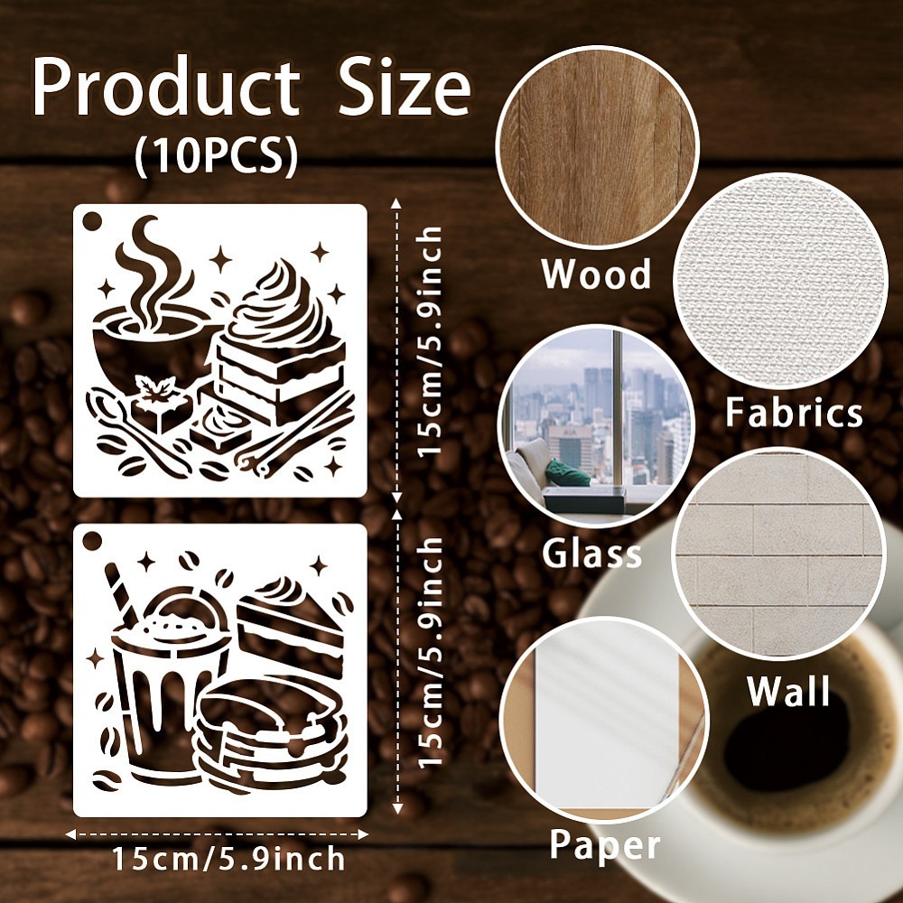 แผ่นลายฉลุสำหรับวาดภาพลายกาแฟ  - Coffee Tea Drawing บทวิจารณ์และราคา