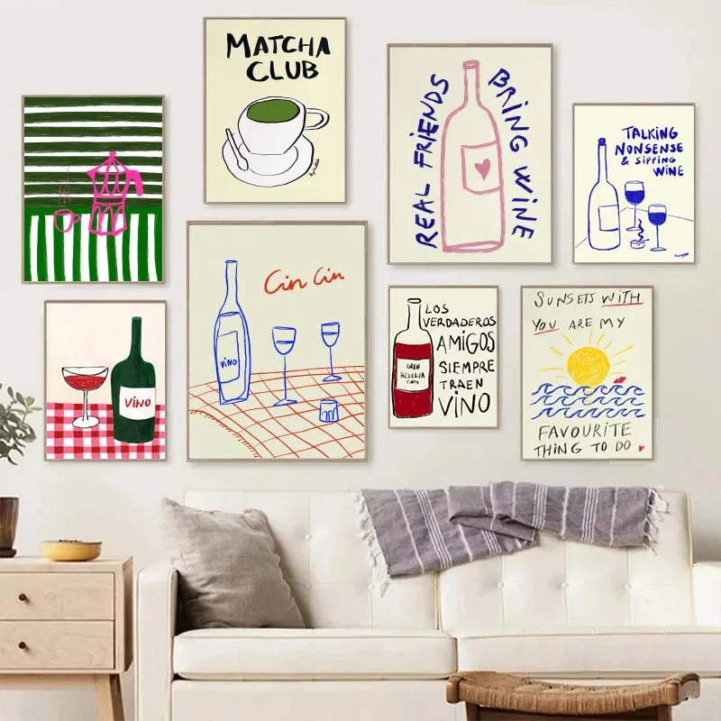ภาพวาดสีสันสดใส ศิลปะนามธรรม โ - Coffee Tea Drawing บทวิจารณ์และราคา