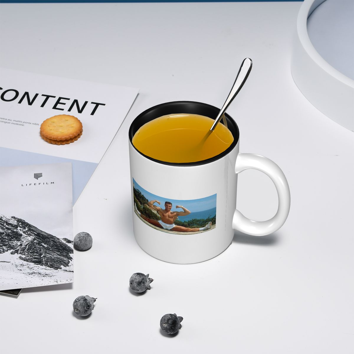 แก้วกาแฟเซรามิคตลกๆ ลายฌอง คล็ - Coffee Tea Van บทวิจารณ์และราคา
