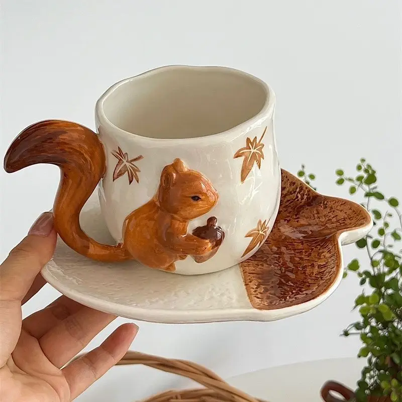 แก้วเซรามิค 3D ลายกระรอกน่ารัก - Coffee Tea Latte บทวิจารณ์และราคา
