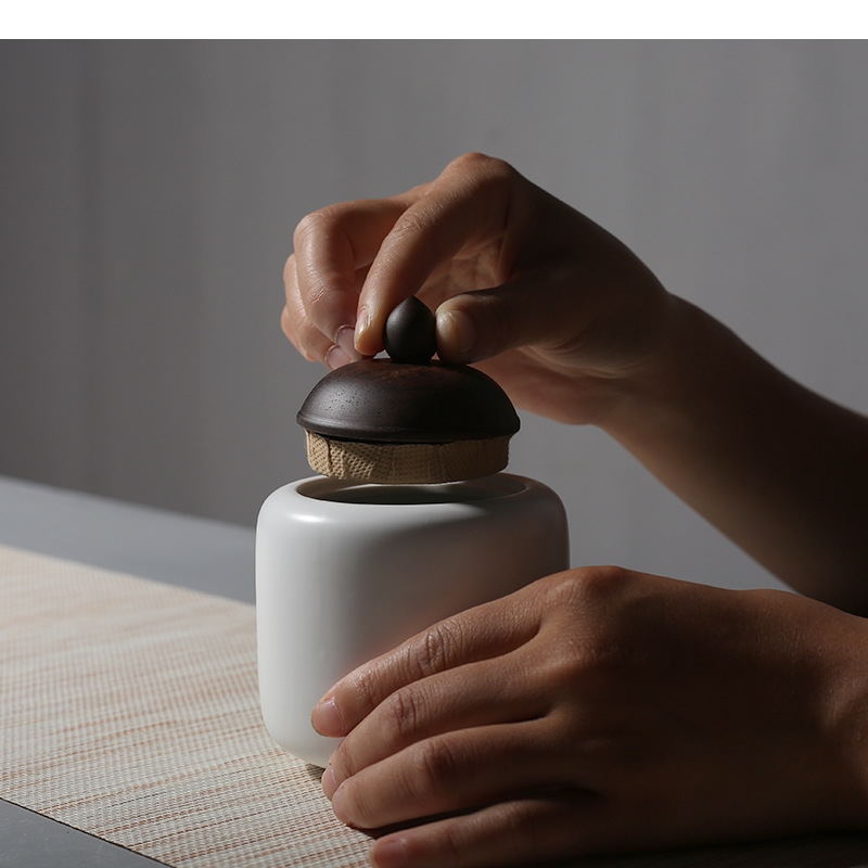 หม้อชาเซรามิคฝาไม้ Porcelain ป - Tea Coffee Sugar Container บทวิจารณ์และราคา