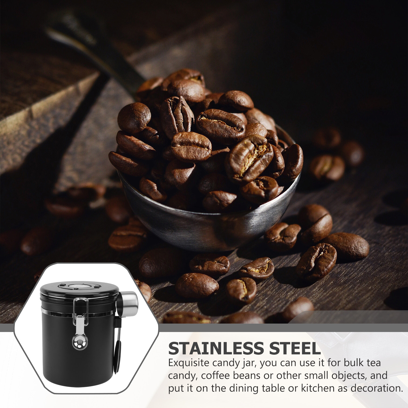 1 ชิ้น ภาชนะเก็บเมล็ดกาแฟ สแตน - Tea Coffee Sugar Container บทวิจารณ์และราคา