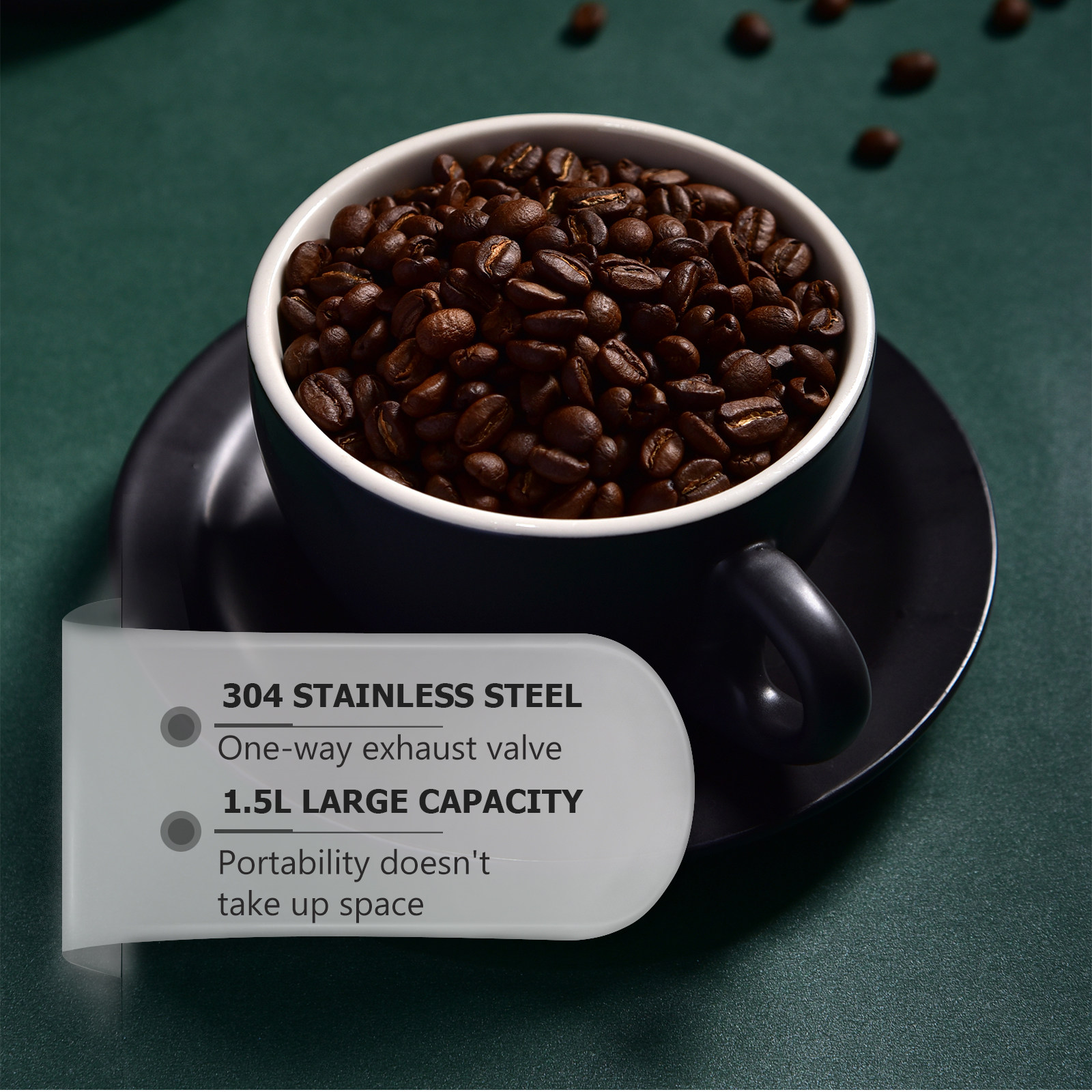 1 ชิ้น ภาชนะเก็บเมล็ดกาแฟ สแตน - Tea Coffee Sugar Container บทวิจารณ์และราคา