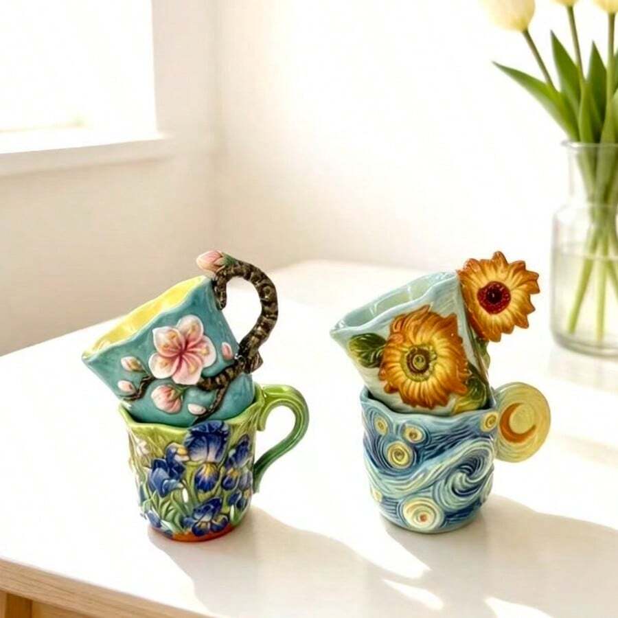 ชุดแก้วกาแฟเซรามิกอิตาลีลายนูน - Coffee Tea Van บทวิจารณ์และราคา