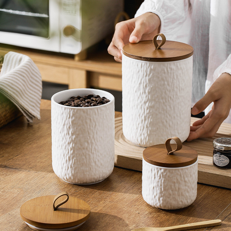 รูปแบบหินเซรามิกถังเก็บชาภาชนะ - Tea Coffee Sugar Container บทวิจารณ์และราคา
