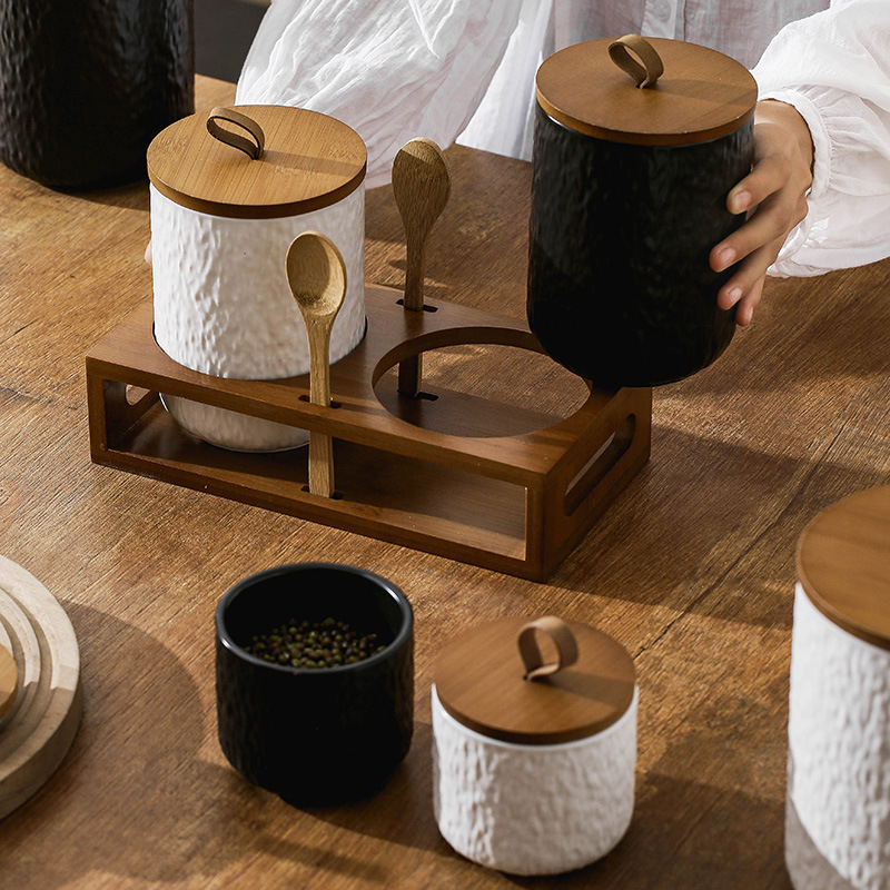 รูปแบบหินเซรามิกถังเก็บชาภาชนะ - Tea Coffee Sugar Container บทวิจารณ์และราคา