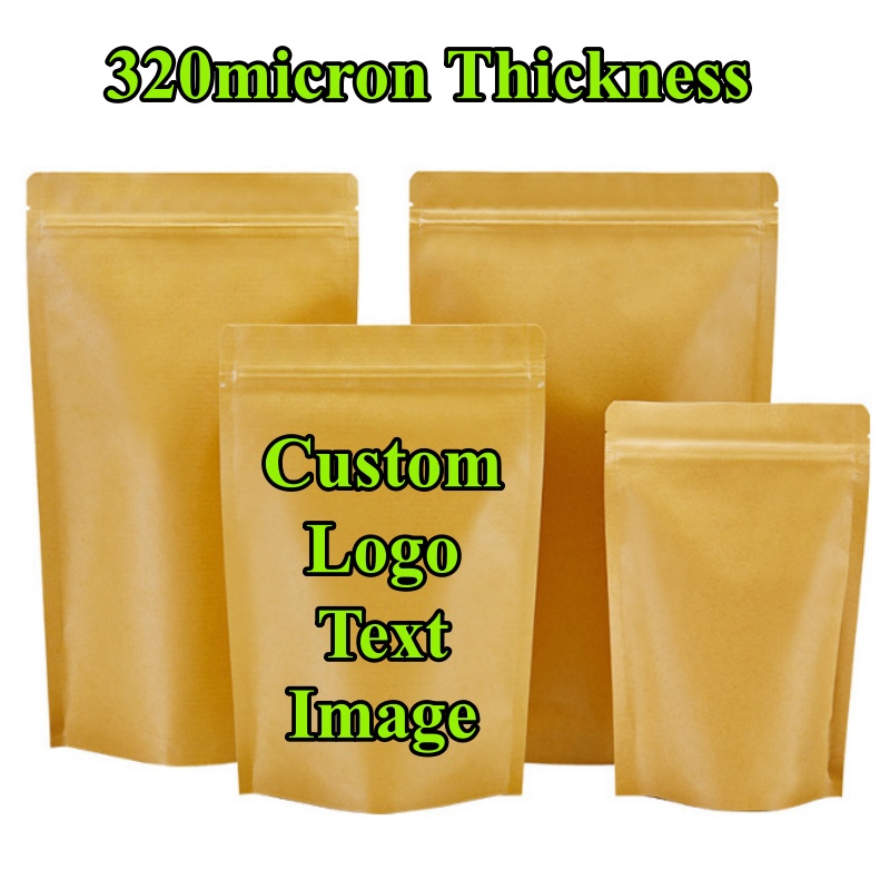 ถุงซิปล็อคกระดาษคราฟท์แบบตั้งไ - Coffee Tea Logo บทวิจารณ์และราคา