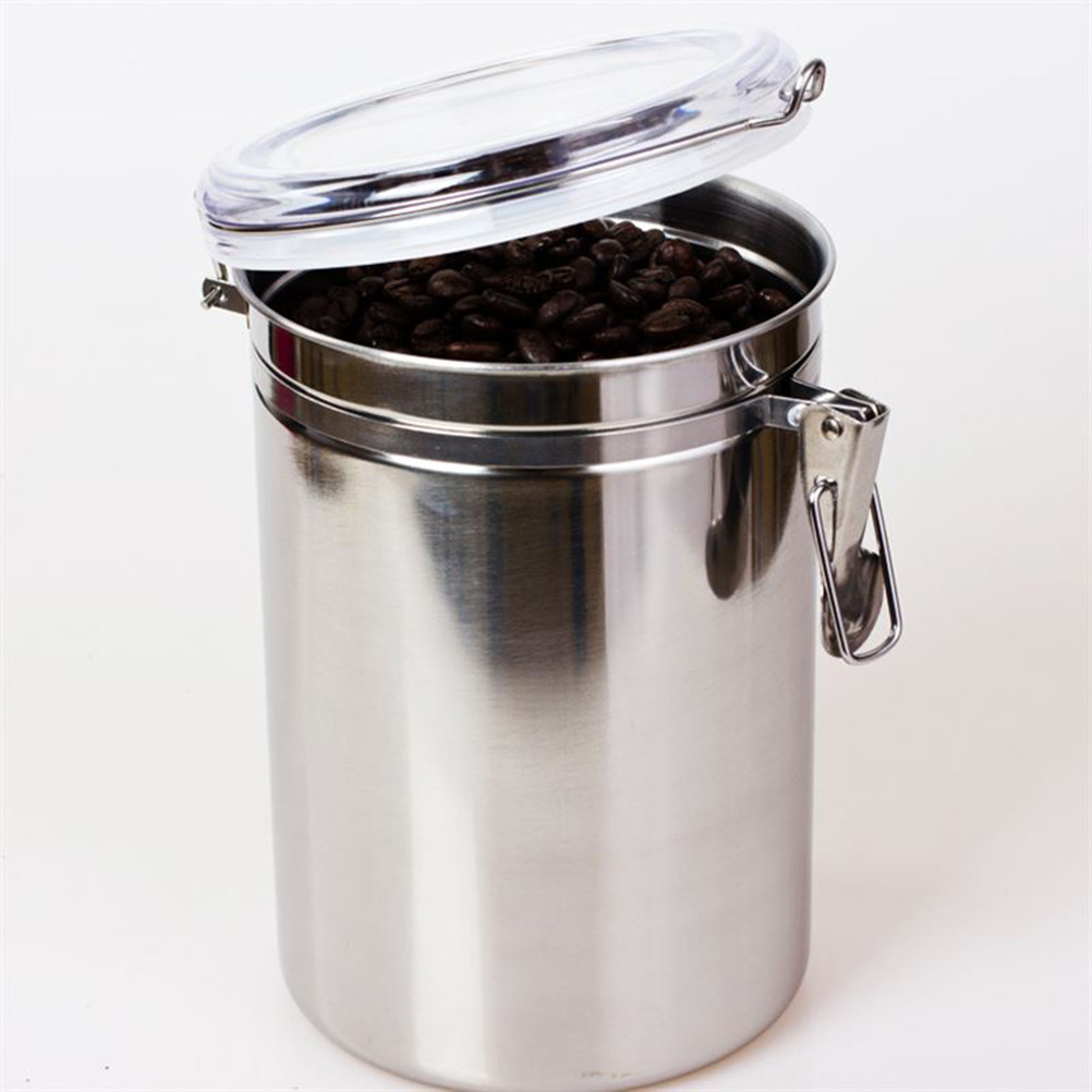กระป๋องเก็บอาหารสแตนเลสสตีล ขน - Coffee Tea Bean Leaf บทวิจารณ์และราคา