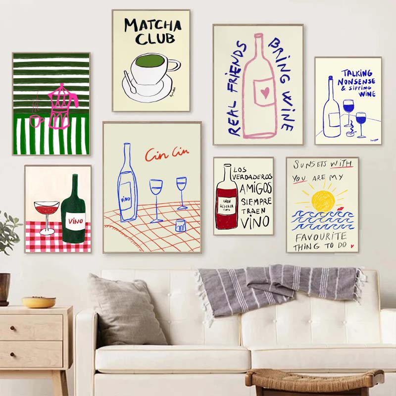 ภาพวาดบนผ้าใบไร้กรอบ 1 ชิ้น ภา - Coffee Tea Drawing บทวิจารณ์และราคา