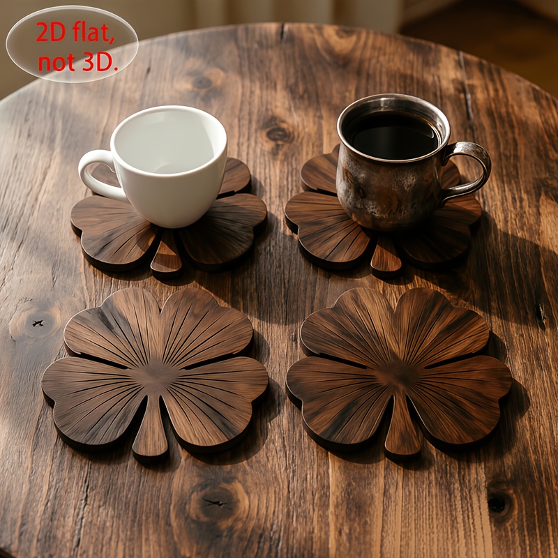ชุดที่รองแก้วไม้รูปใบโคลเวอร์  - Coffee Tea Essentials บทวิจารณ์และราคา