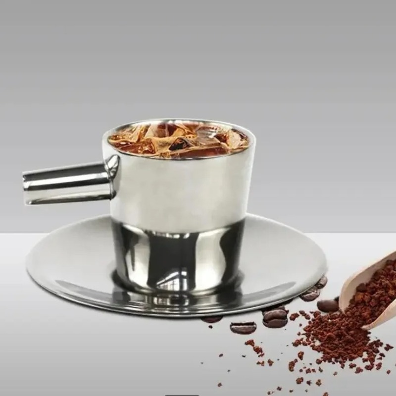 แก้วกาแฟสแตนเลส 2 ใบ พร้อมจานร - Coffee Tea Latte บทวิจารณ์และราคา