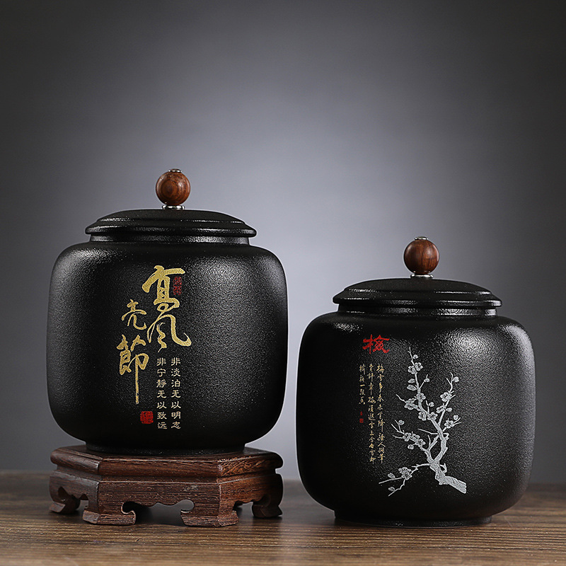 เซรามิคสีดําปิดผนึกชาGildedตัว - Coffee Tea Font บทวิจารณ์และราคา