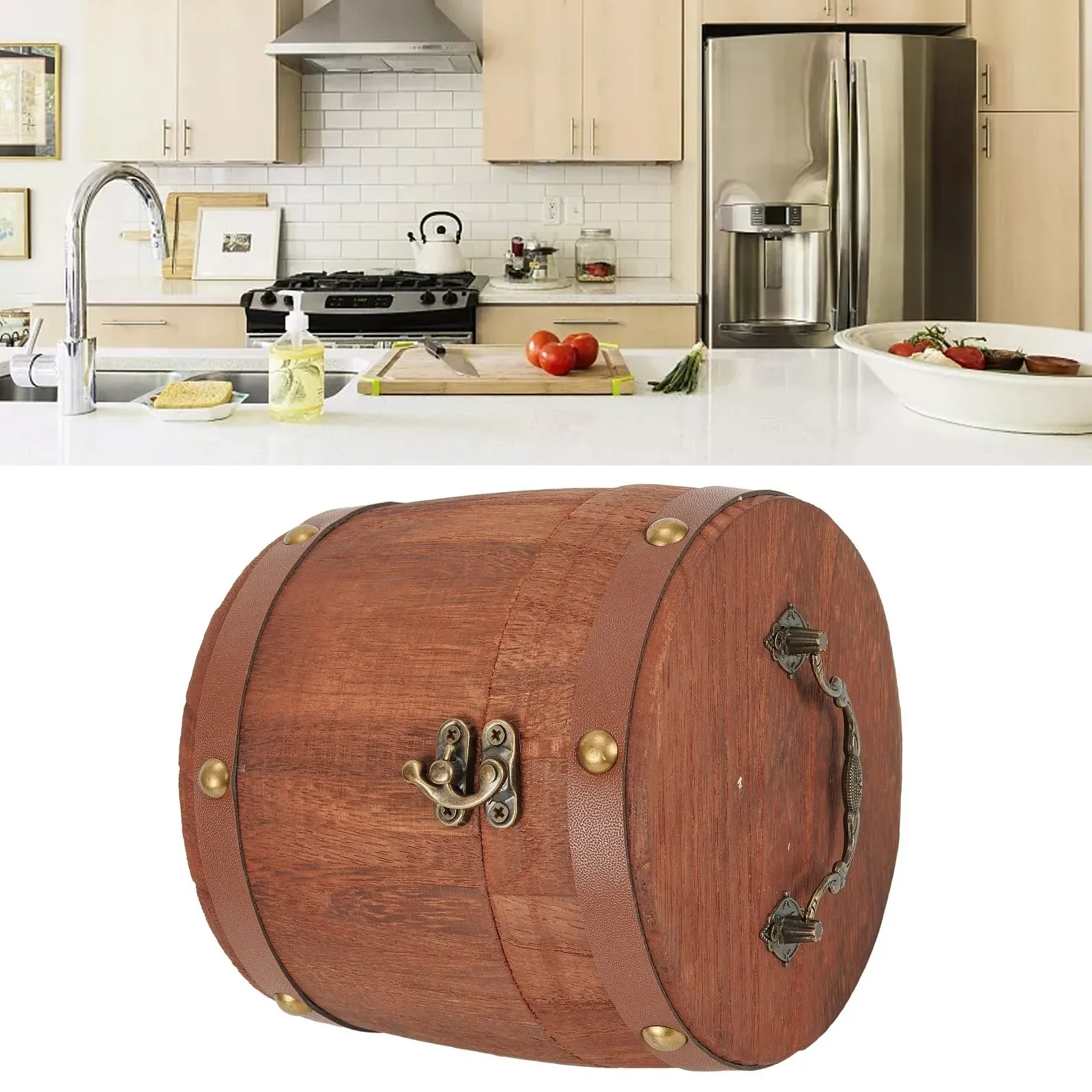 1 PC แบบพกพาชาไม้-Barrel กระป๋ - Coffee Tea Bean Leaf บทวิจารณ์และราคา