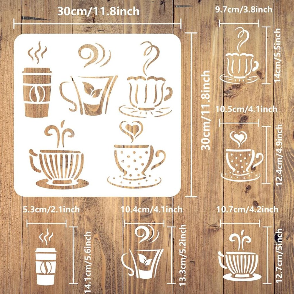 ลายฉลุสำหรับวาดภาพเครื่องดื่มร - Coffee Tea Drawing บทวิจารณ์และราคา