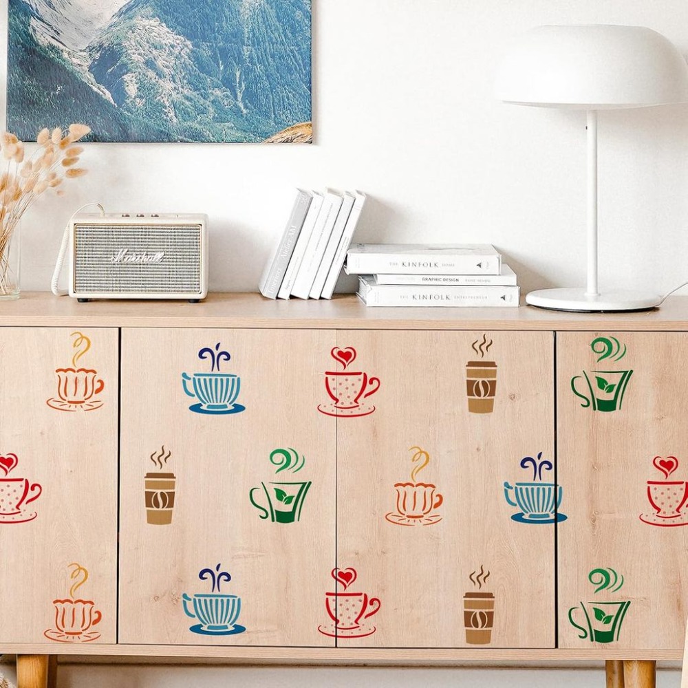 ลายฉลุสำหรับวาดภาพเครื่องดื่มร - Coffee Tea Drawing บทวิจารณ์และราคา