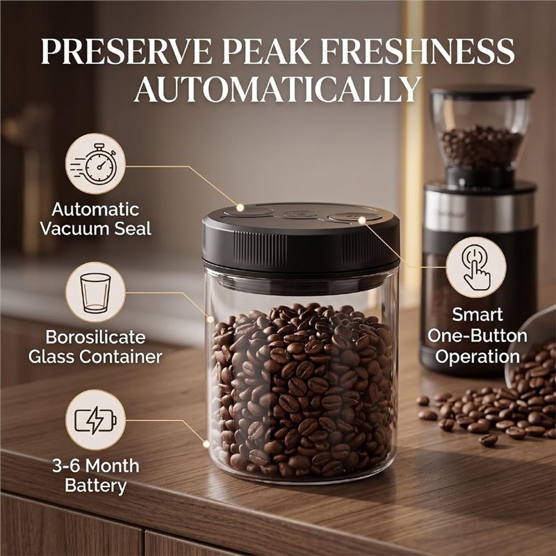 กระปุกเก็บกาแฟแบบสุญญากาศอัตโน - Coffee Tea And Sugar Canisters บทวิจารณ์และราคา