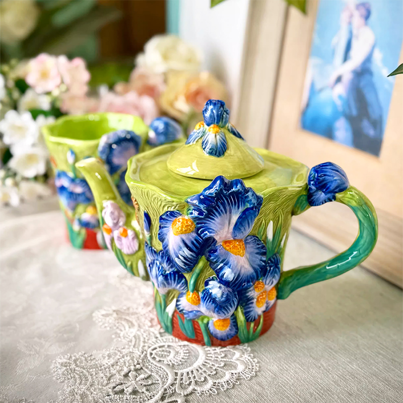 แก้วกาแฟเซรามิคลายดอกไม้สีน้ำเ - Coffee Tea Van บทวิจารณ์และราคา