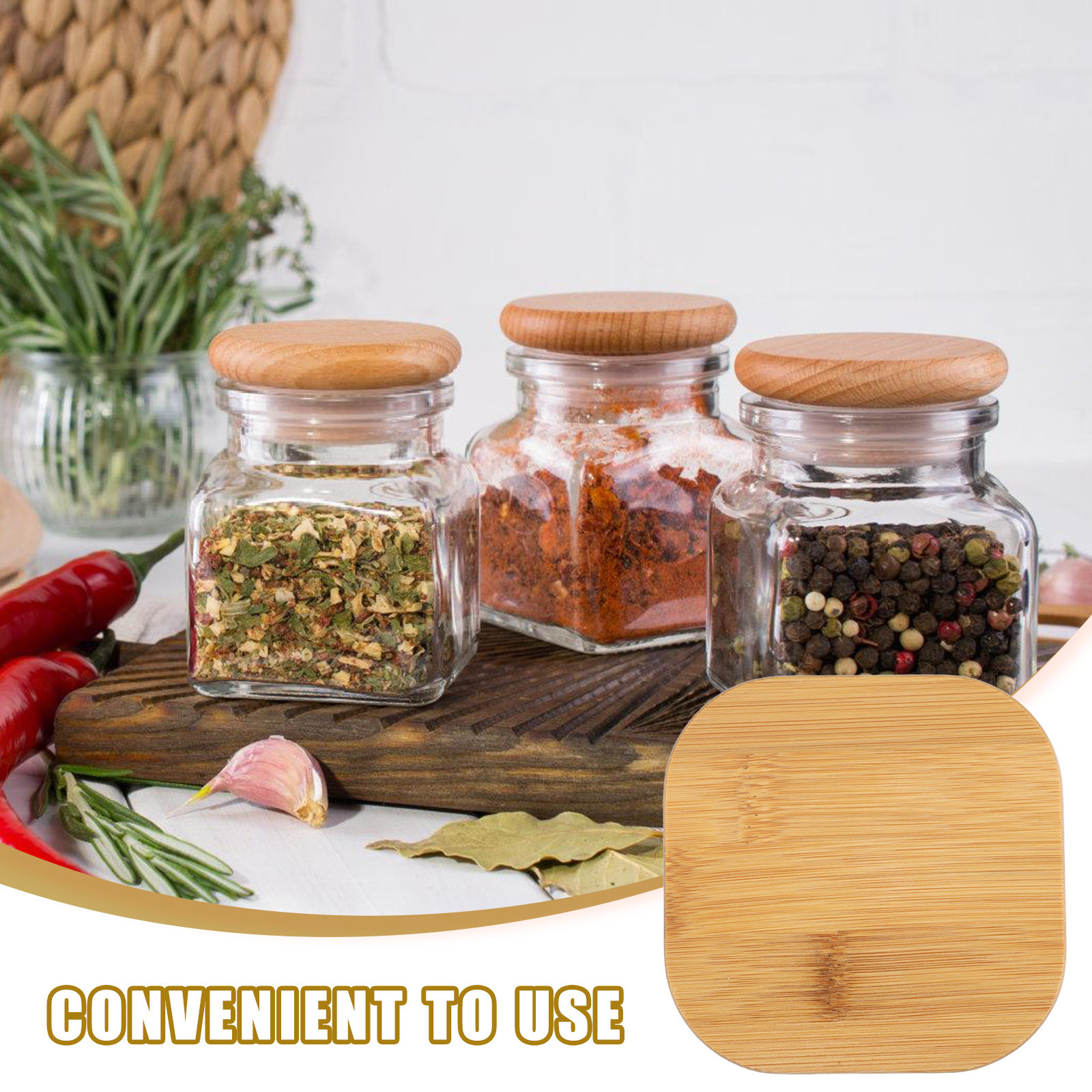 โหลแก้ว 4 ชิ้น ฝาไม้ไผ่ ดีไซน์ - Coffee Tea Bean Leaf บทวิจารณ์และราคา